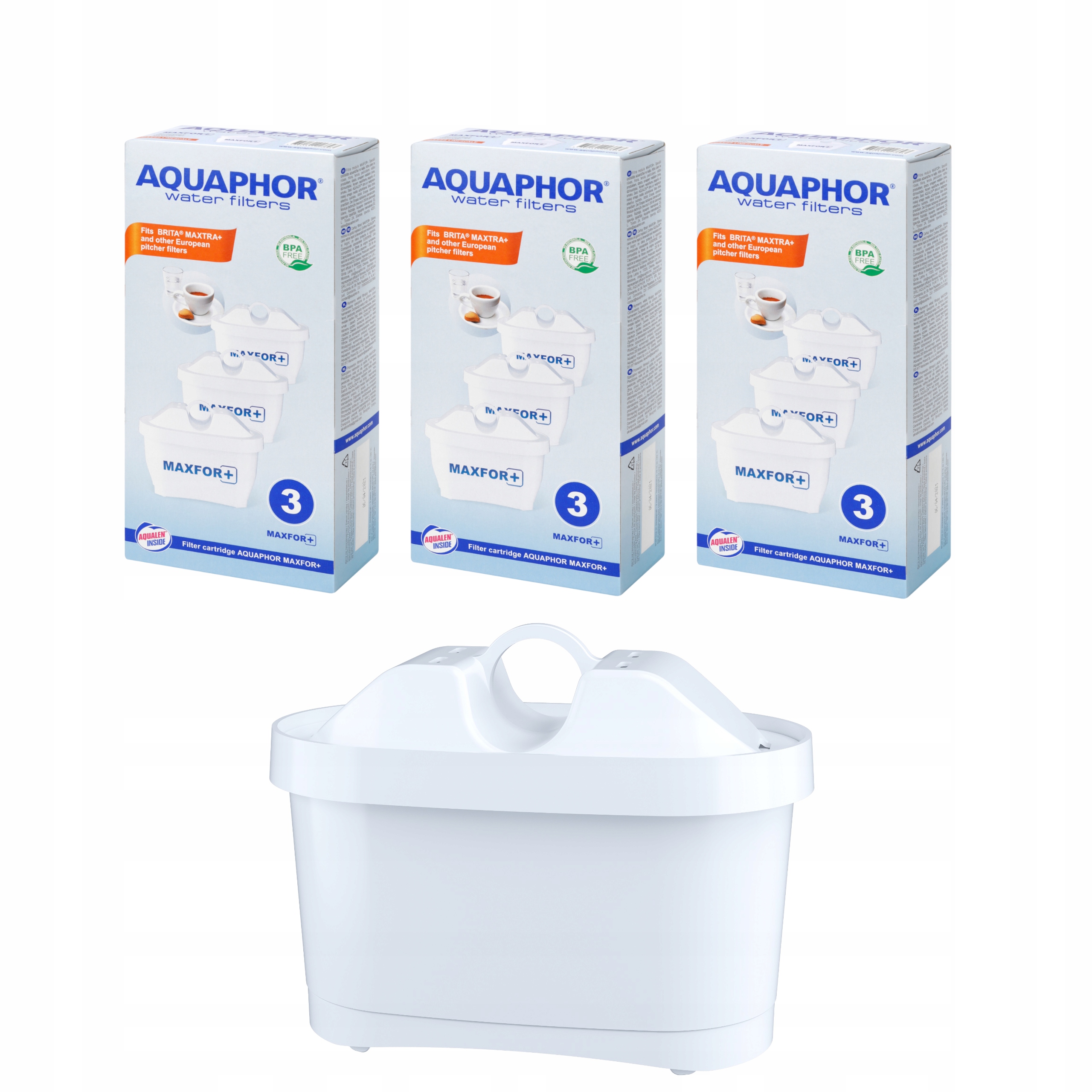 Wkłady filtrujące filtry Aquaphor Maxfor 9 szt. do wody pitnej, do dzbanka