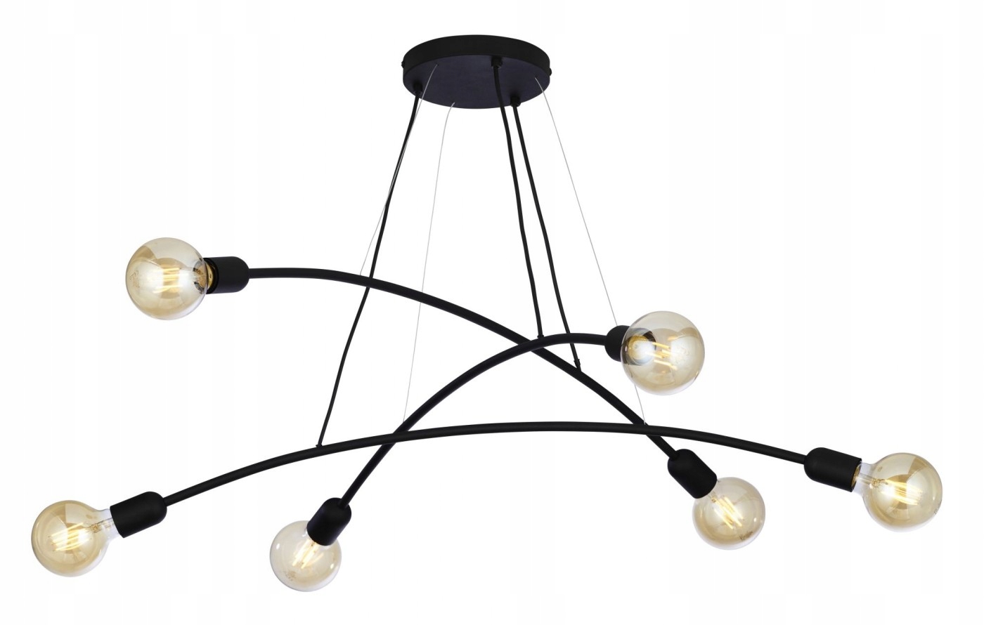 Veľká loftová lampa do obývačky, kancelárie, nad stôl Helix 6 x E27