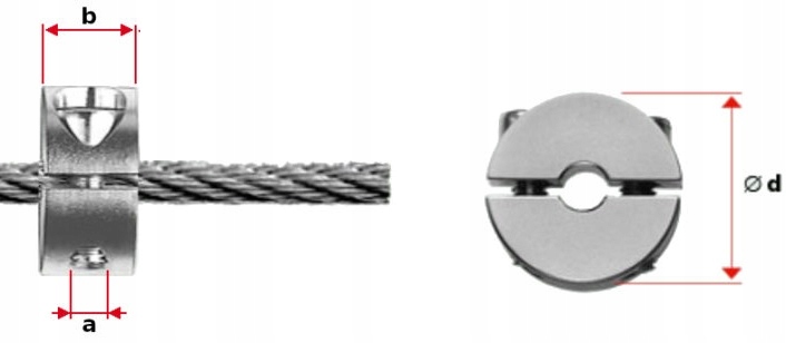 ZACISK LINY 4mm OKRĄGŁY STOPER NIERDZEWNY A4 Marka inna