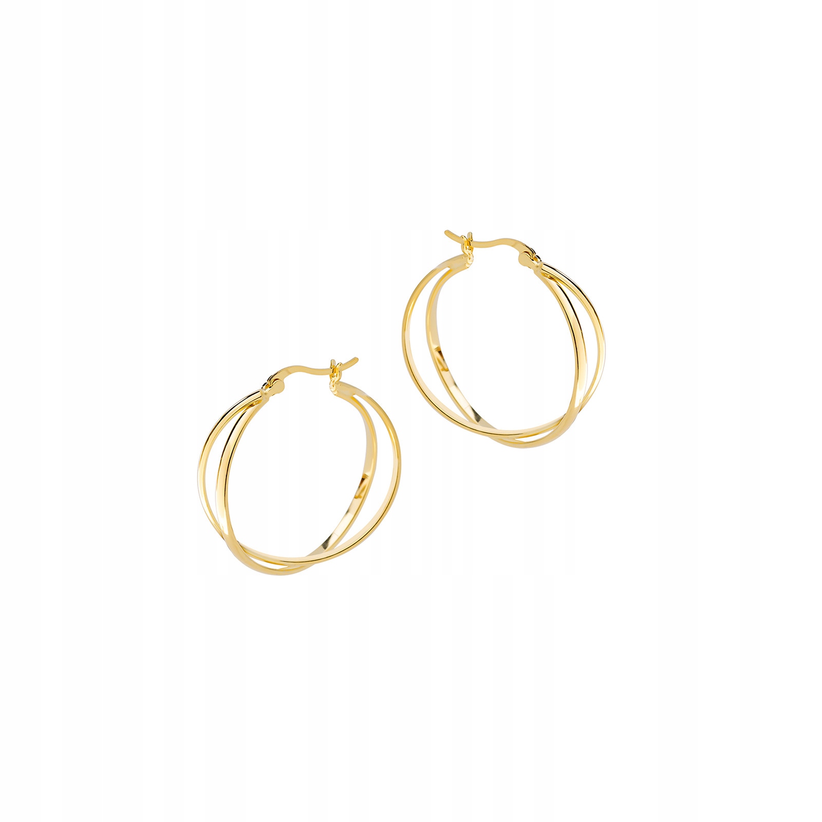 Stříbrné pozlacené náušnice 925 Dvojité proplétané 25 mm