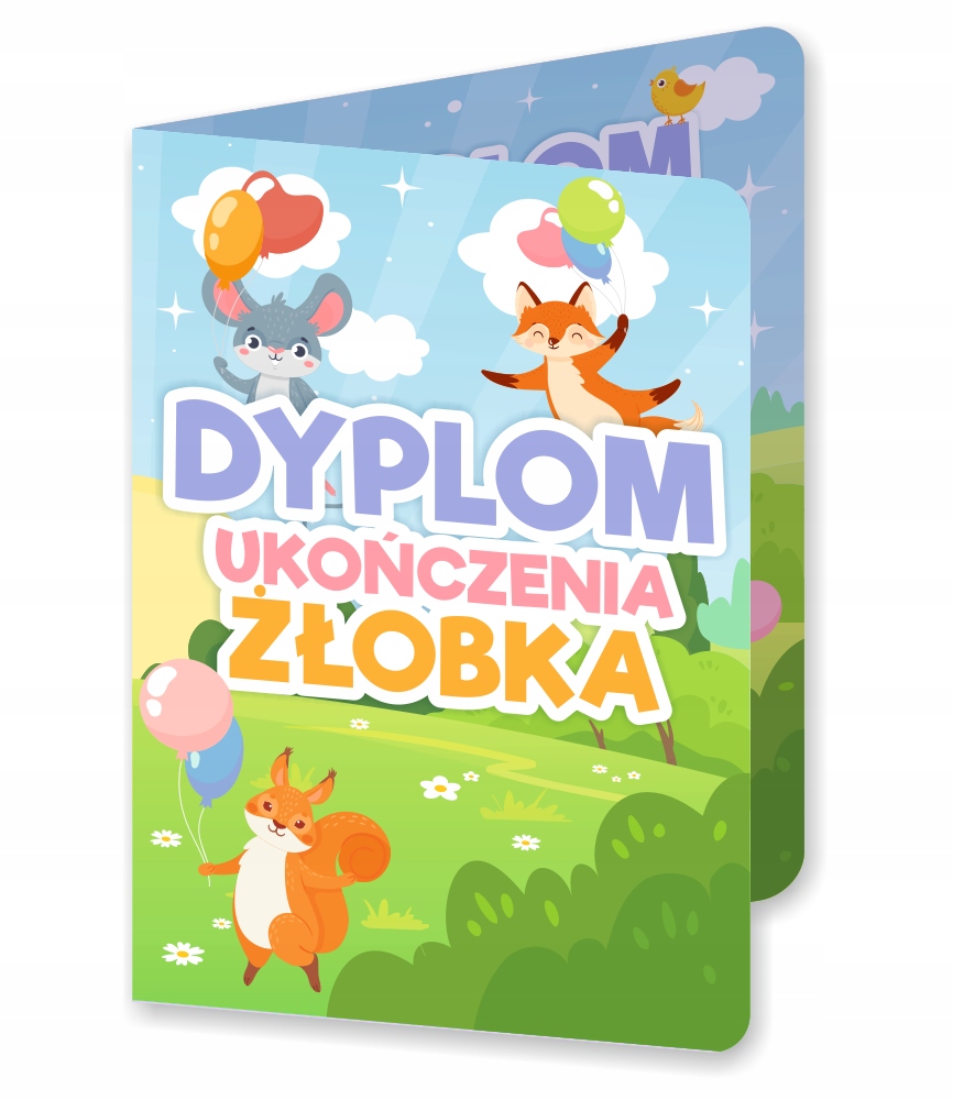 

Dyplom składany Ukończenia Żłobka Zwierzątka
