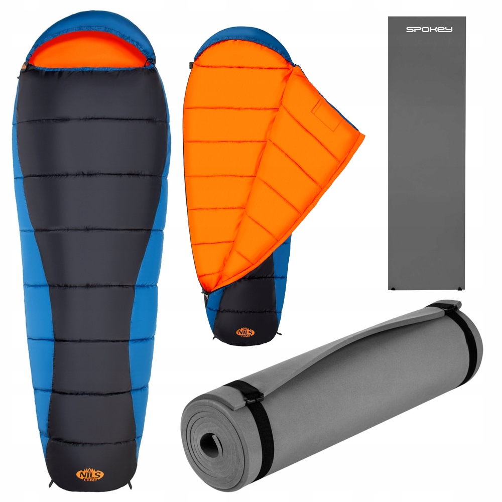Śpiwór Turystyczny Ciepły Mumia Z Kapturem Pod Namiot 220x80 cm Karimata