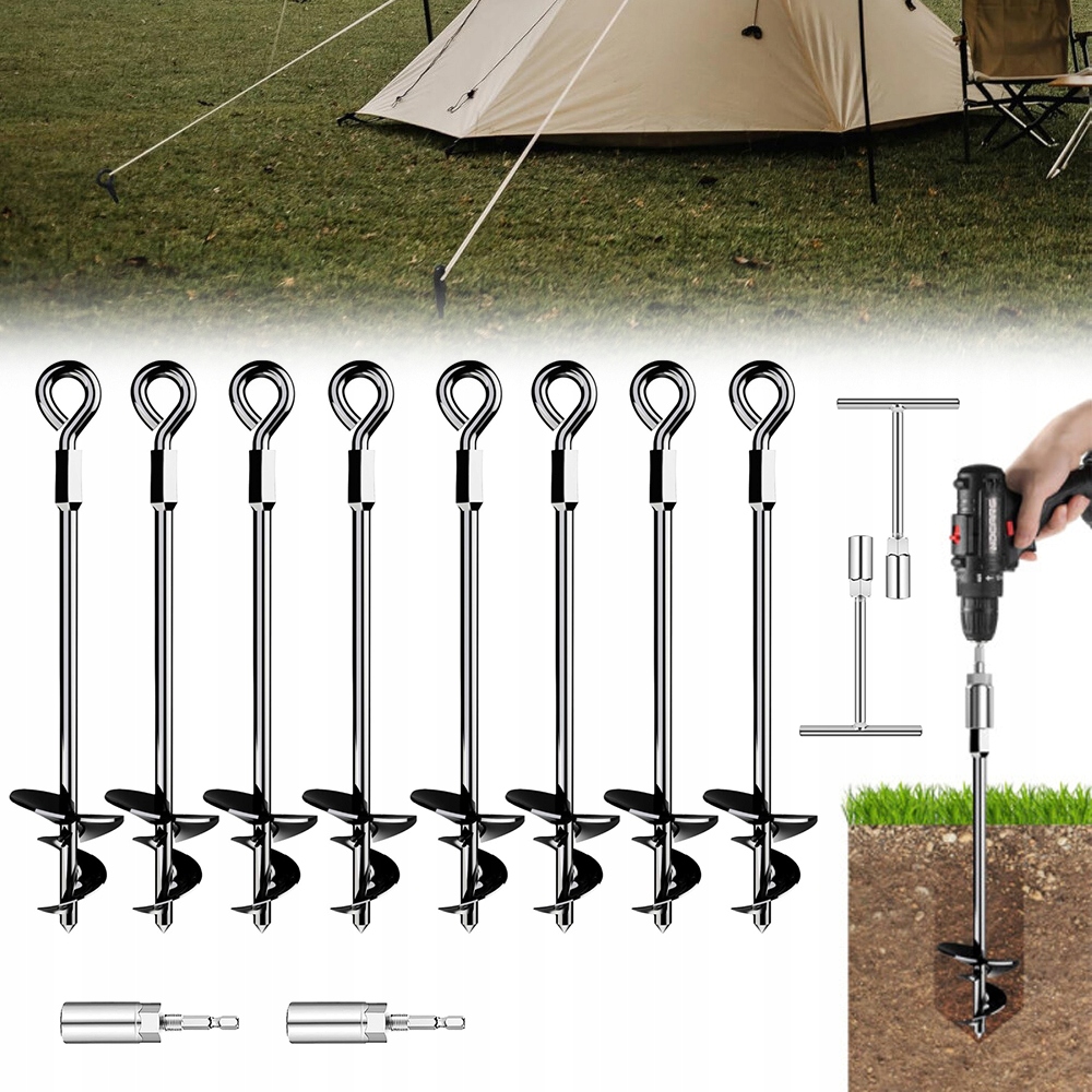 Sada 8 Zemních Kotev Pro Houpačky Zemní Kotva Pro Šroubování Trampolíny