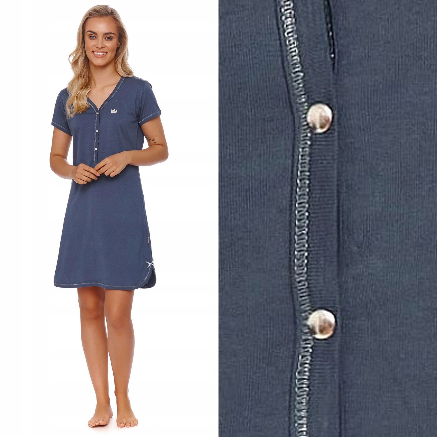 noční Doctornap Tcb 9505 deep blue plus modrá bavlněná 2XL