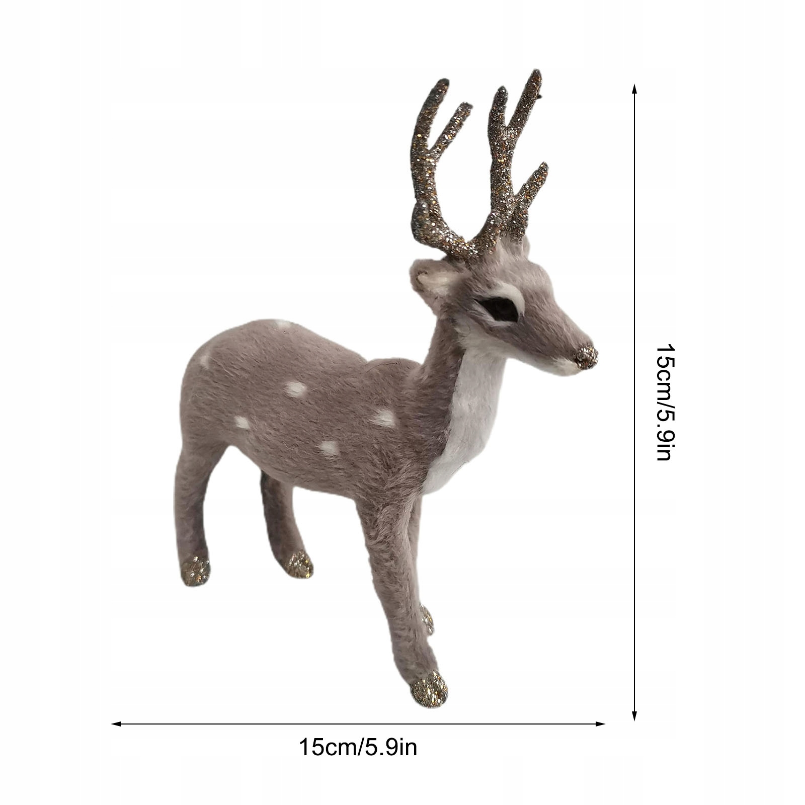 RENIFER STOJĄCY FIGURKA OZDOBA PREZENT ŚWIĄTECZN Szerokość produktu 15 cm