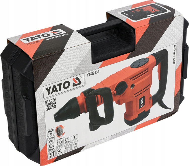 YATO MŁOT UDAROWY OBROTOWY 1600W SDS-MAX MŁOTOWIERTARKA 25J YT-82135 Energia udaru 25 J