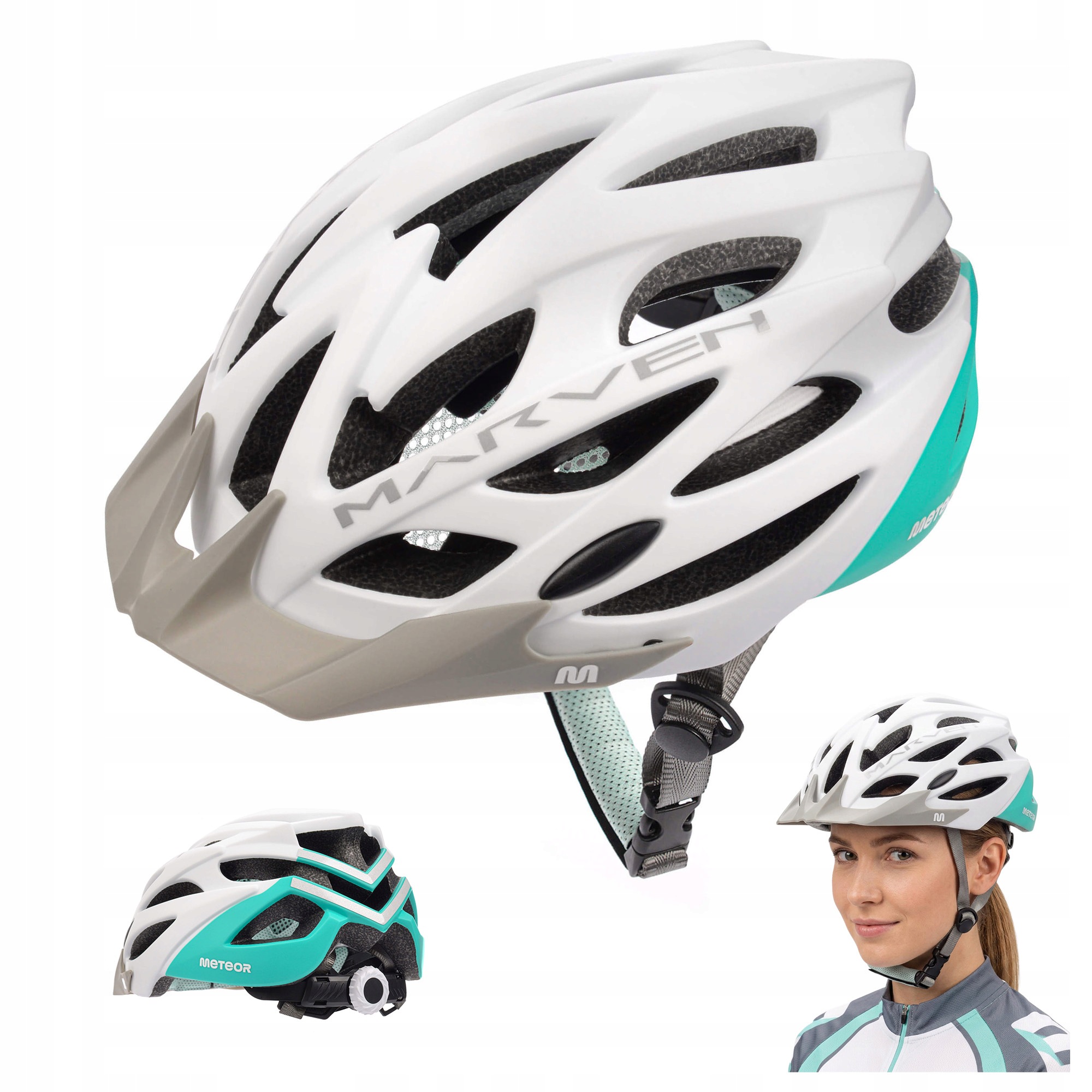 Cyklistická helma nastavitelná lehká s kšiltem Meteor Marven S 52-56 cm