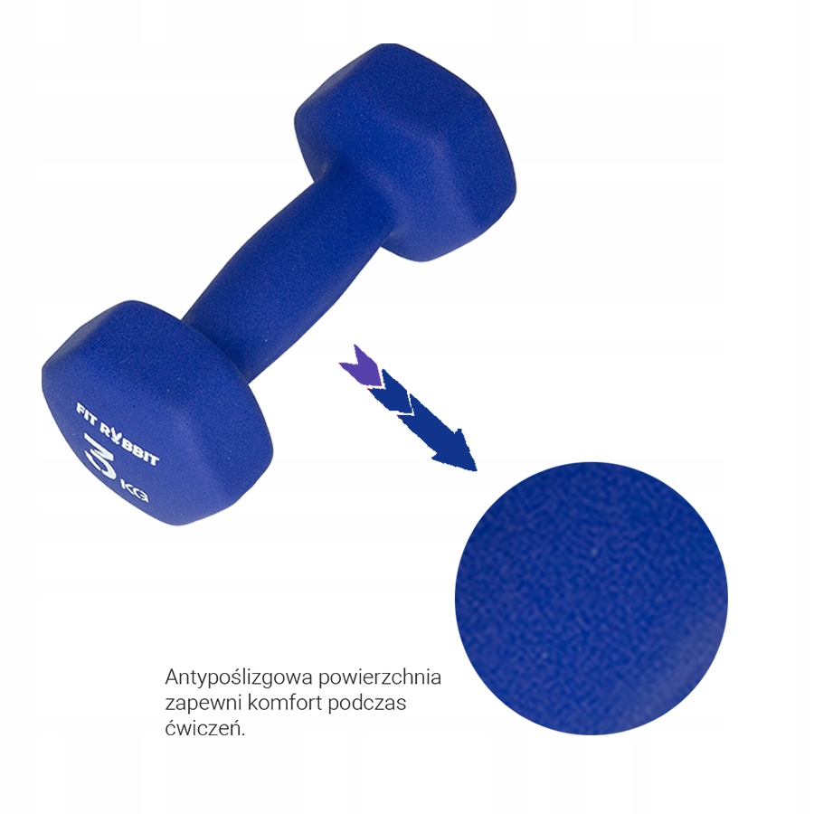 Fit-Rabbit Zestaw Hantli Winylowych HEX 2x3 kg Rodzaj żeliwne