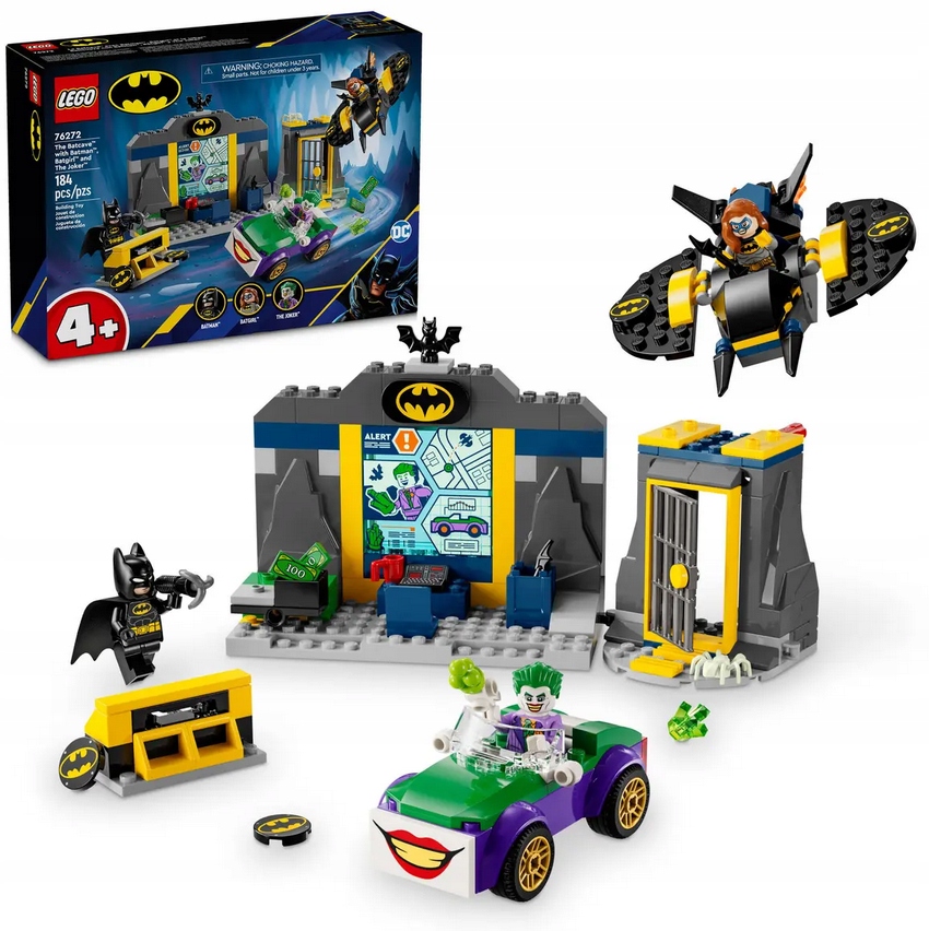 Lego DC Batman 76272 Batmanova jeskyně s Batmanem, Batgirl a Jokerem kostka