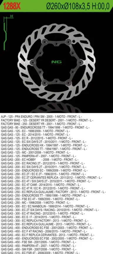 Predný brzdový kotúč (260X108X3,5) (6X6,5 mm) Wave Plávajúci