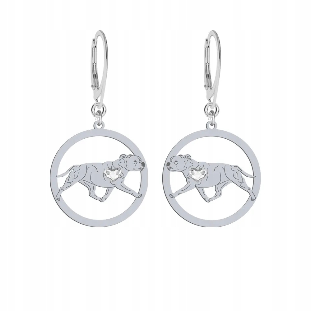 Stříbrné Náušnice ze stafordšírského bulteriéra 925 Šperky Gravírování Bonus