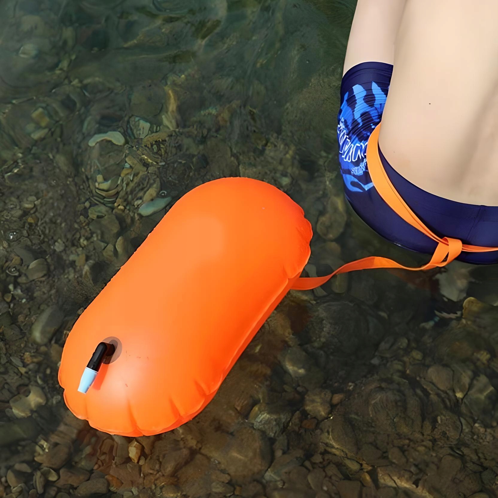 BOJKA DMUCHANA BOJA DO PŁYWANIA POMPOWANA PAMELKA Boja Bezpieczeństwa 41cm Model pomarańczowy