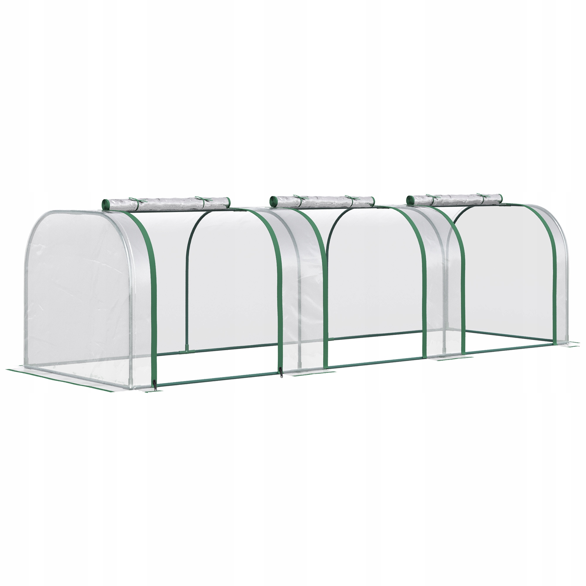 Tunelový skleník Outsunny 295x100x80 cm, tmavě zelený, Pvc