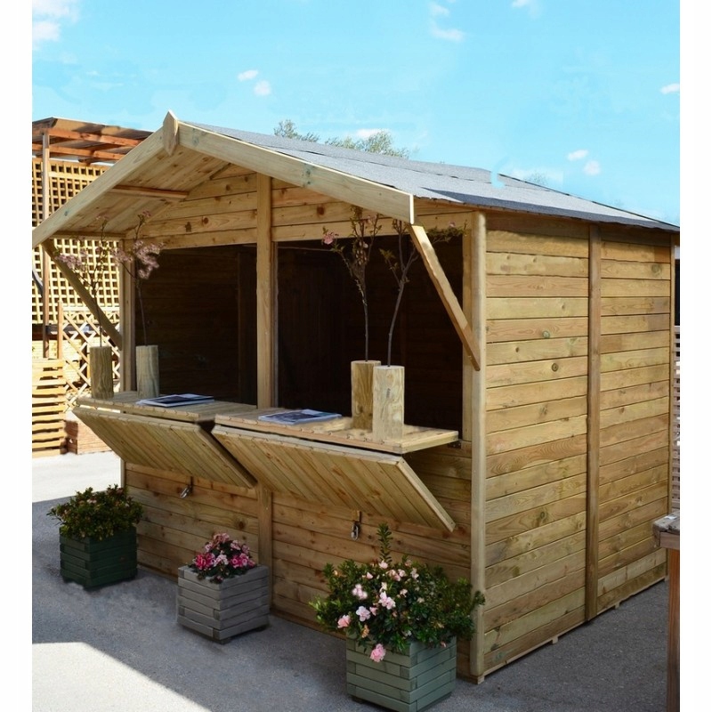 Stragan handlowy na jarmarki festyny kram, domek drewniany