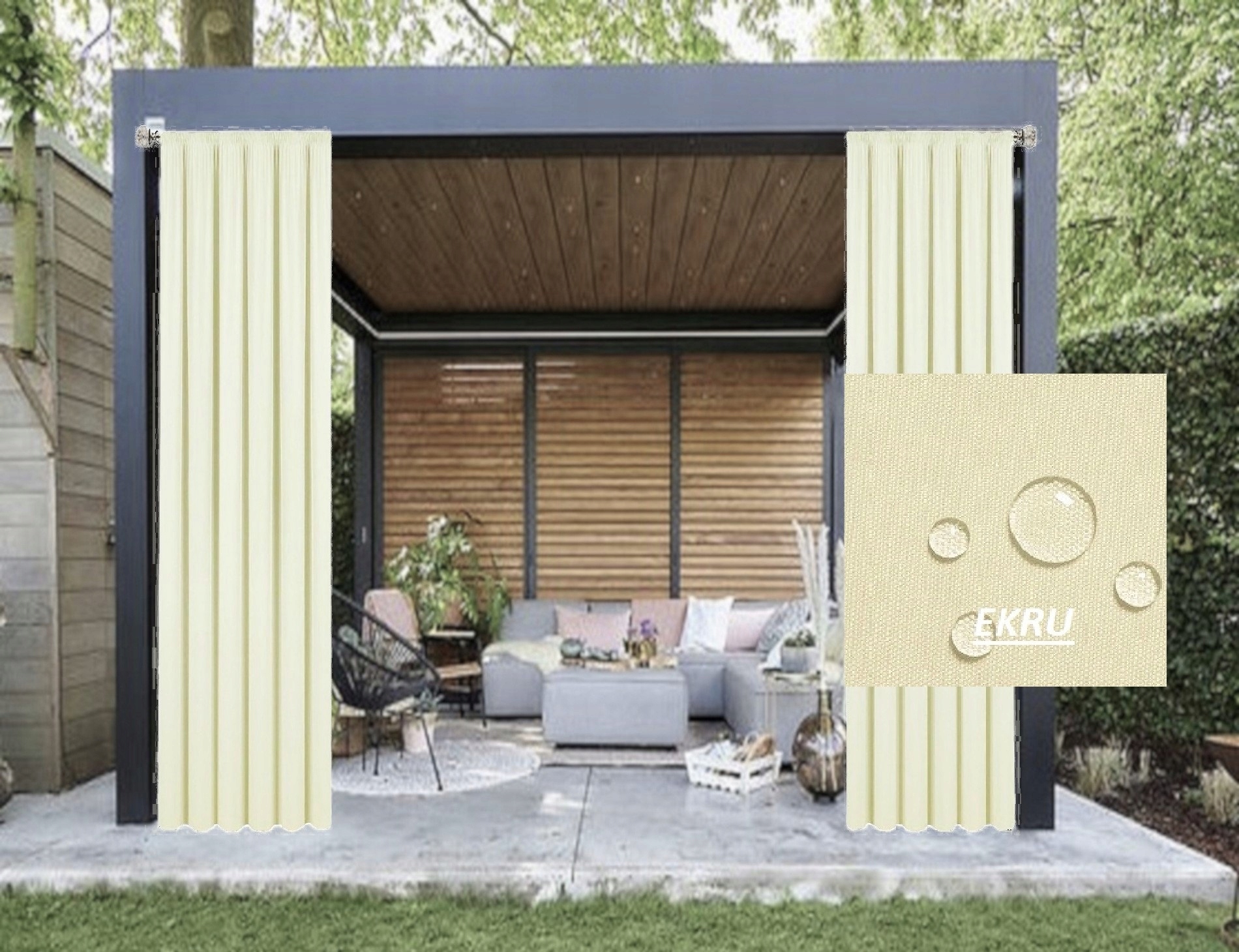 ZASŁONY OGRODOWE 155x240 DO ALTANY TARASU Typ inny