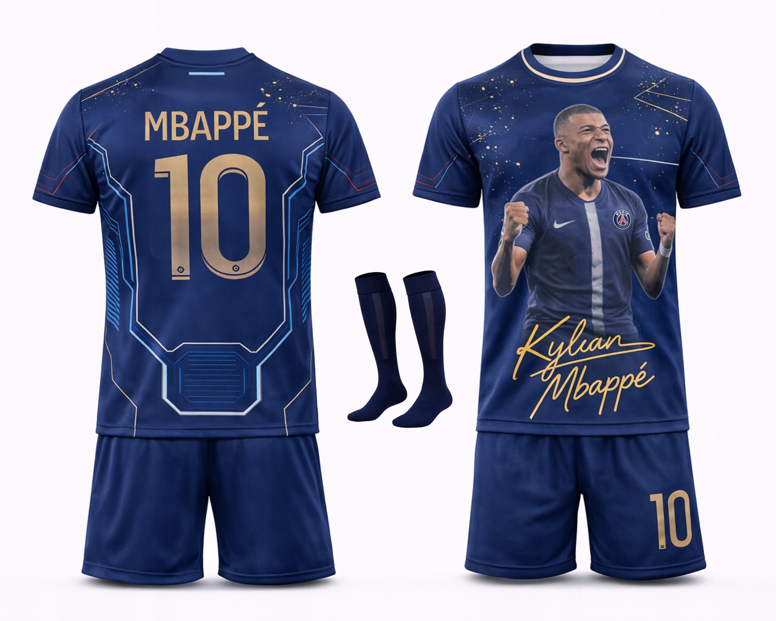 Strój Piłkarski Getry Mbappe 10 rozm. 158