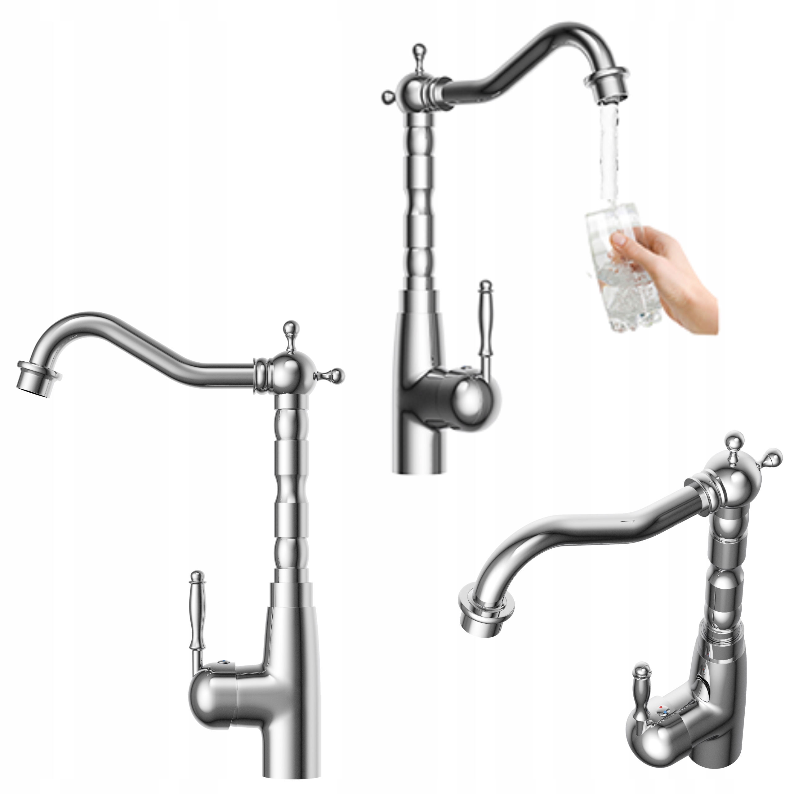 Kuchynská batéria chróm retro do drezu jednopáková stojanková