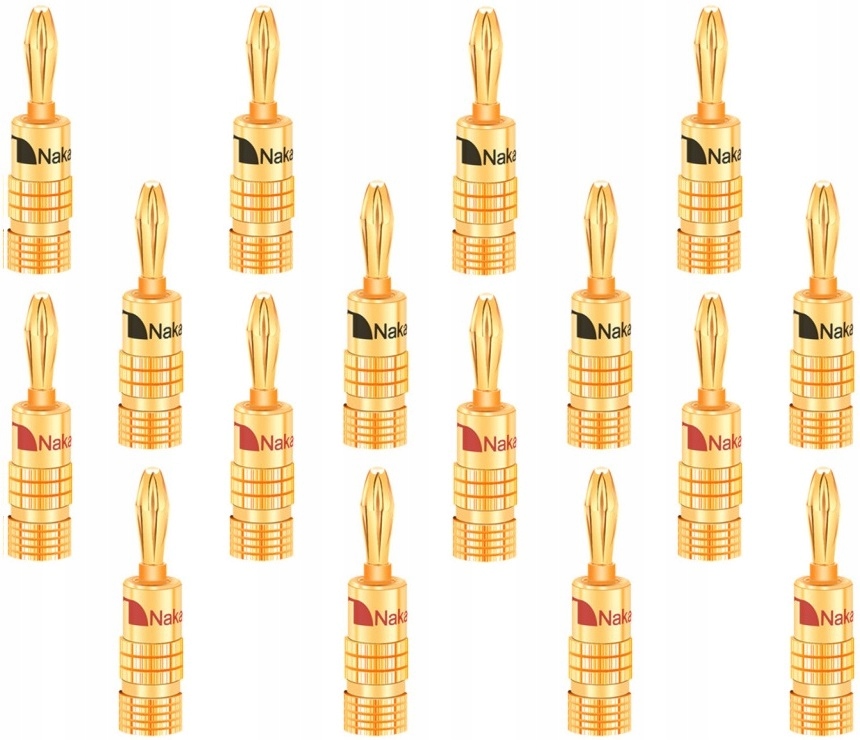 Nakamichi Banánové Konektory Banány Gold Limited 16ks