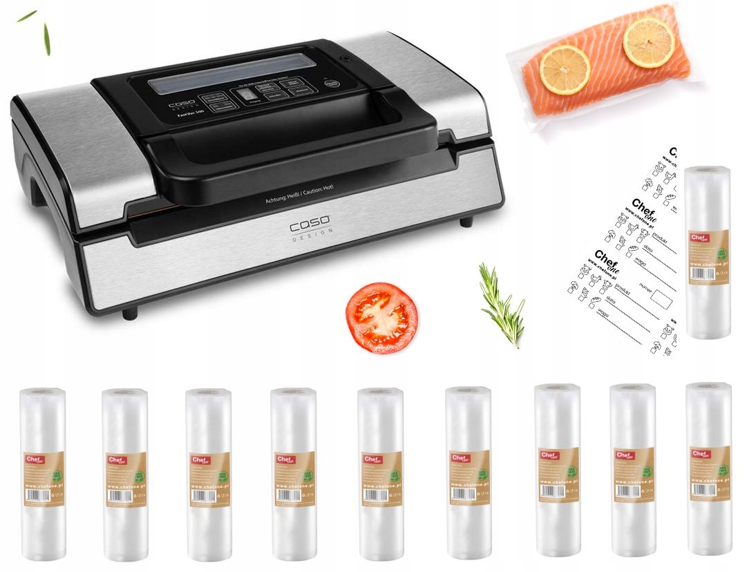 Caso Fastvac 500 vakuová svářečka potravin 28M Fólií Nálepky