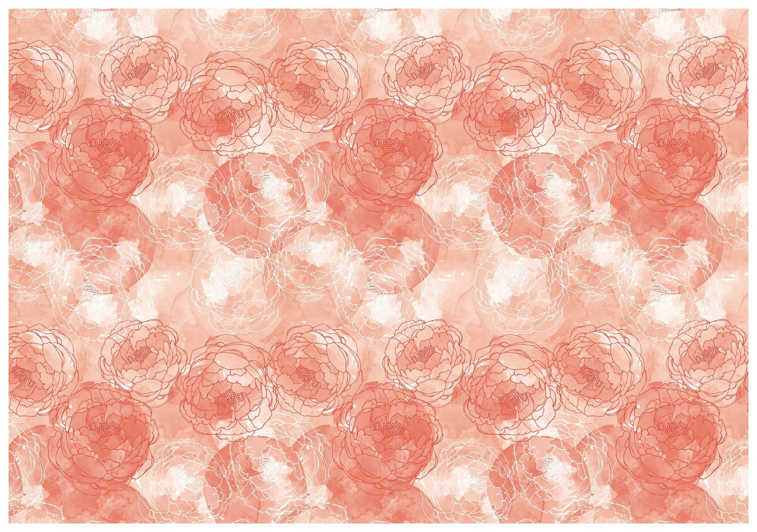 Vliesová fototapeta Květinový ráj akvarel Růže Pivoňky 520x318 pozadí lepidlo