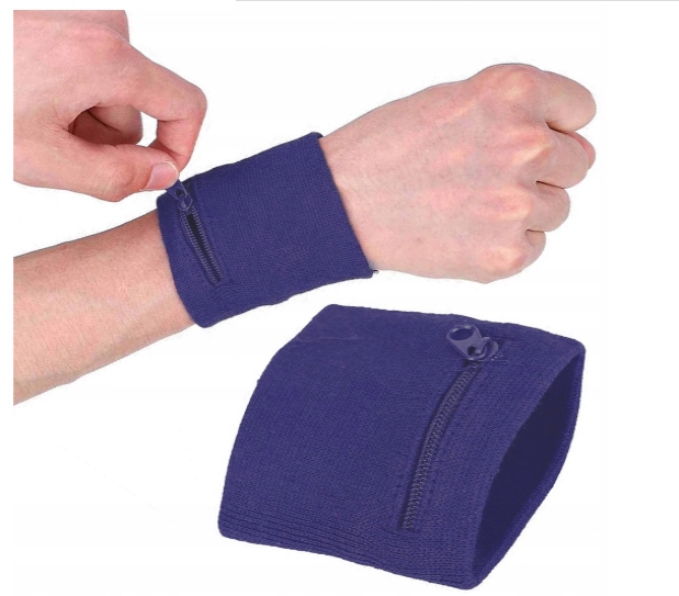 OPASKA NA RĘKĘ Z KIESZONKĄ Z MIKROFIBRY GRANATOWA