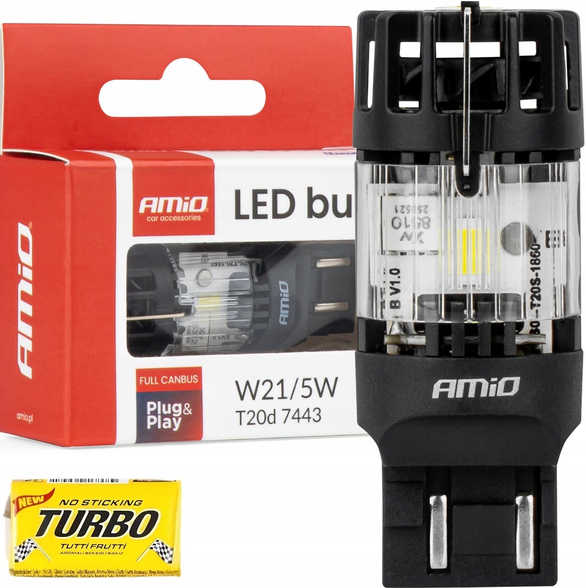 Żarówka Led LumiTec T20D 7443 W21/5W 12V Full Canbus Biała Mocna do auta