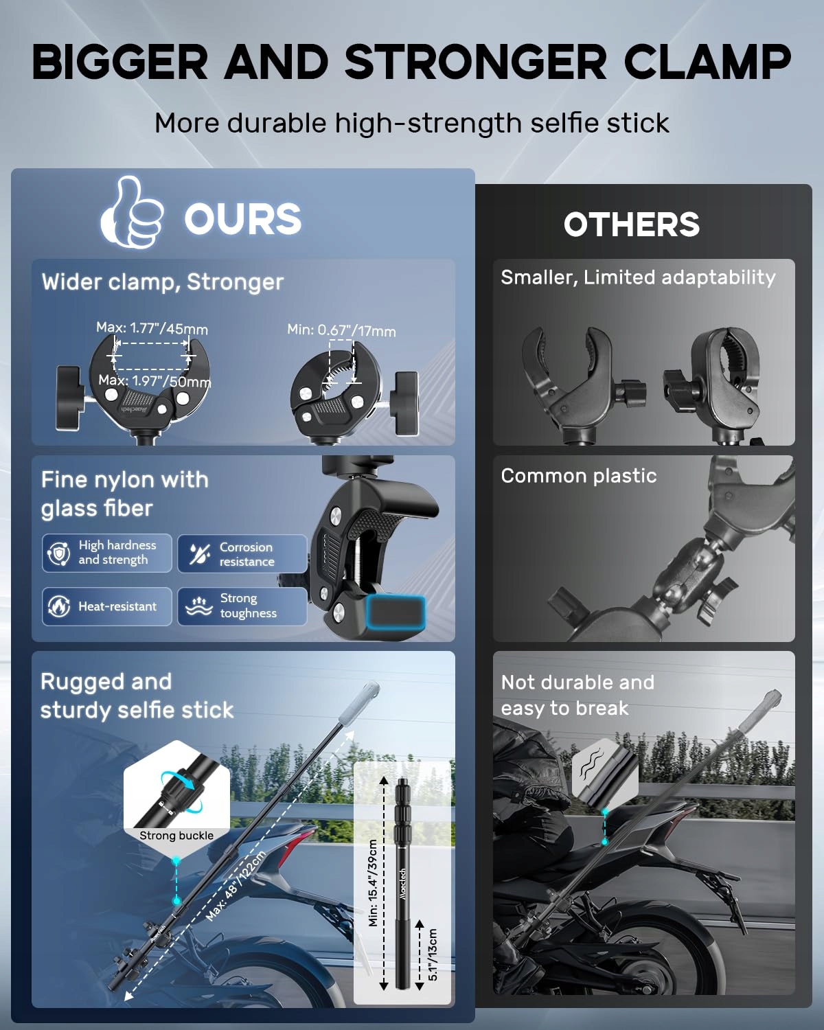 Uchwyt Motocyklowy Do Insta360 X5 X4 X3 GoPro DJI Na Kierownicę MAECTECH — miniatura 5