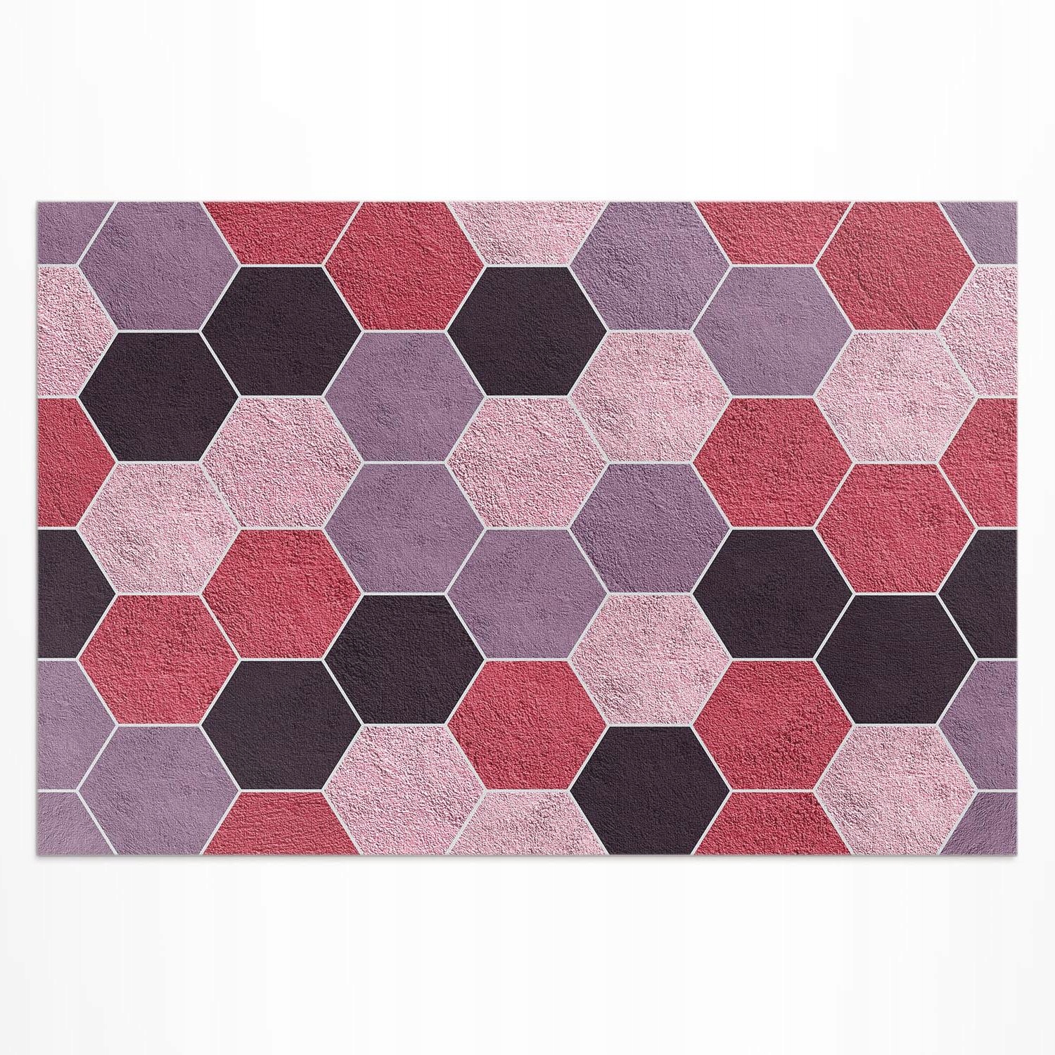 Vinylový koberec na terasu Balkón Dlaždice hexagony imitácia plyšu 150x100 cm