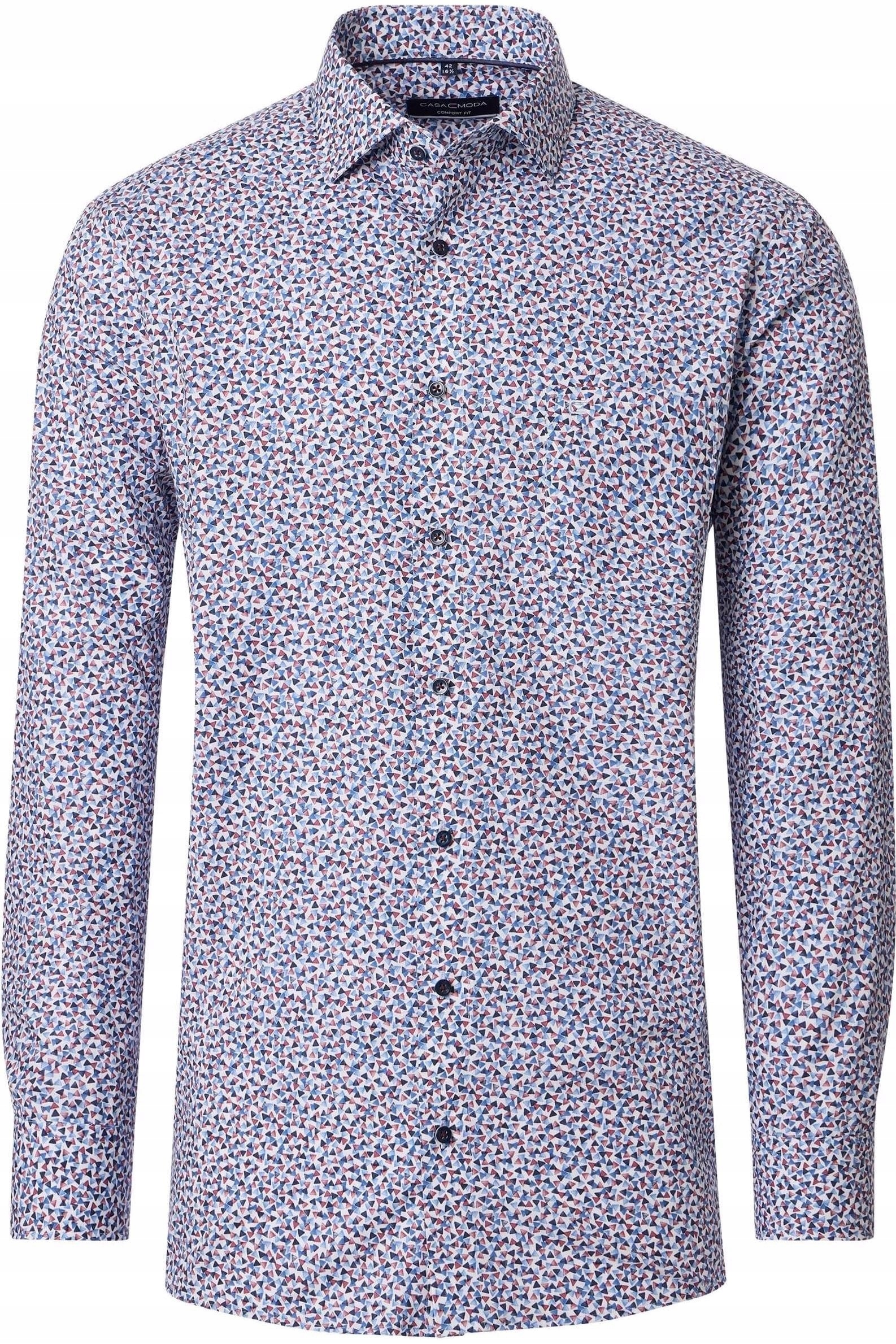 Casa Moda Velká Košile S Velkým Vzorem, Velké Velikosti, Modrá, Velikost 4XL