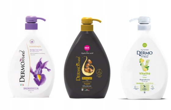 Dermomed Sada Sprchový gel 1 L x3 Limetka, Argan, Iris