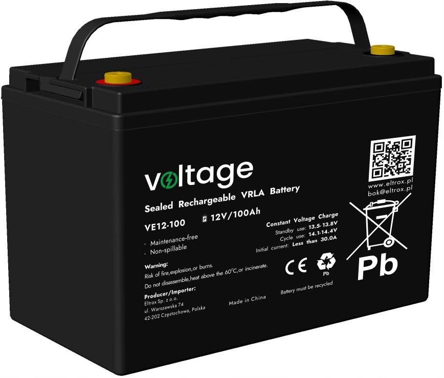 Akumulator Agm Voltage 12V 100Ah VE12-100 Ups Fotowoltaika