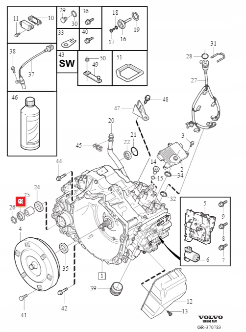 30713728 - Уплотнительное кольцо вала VOLVO XC40 и 18-21R