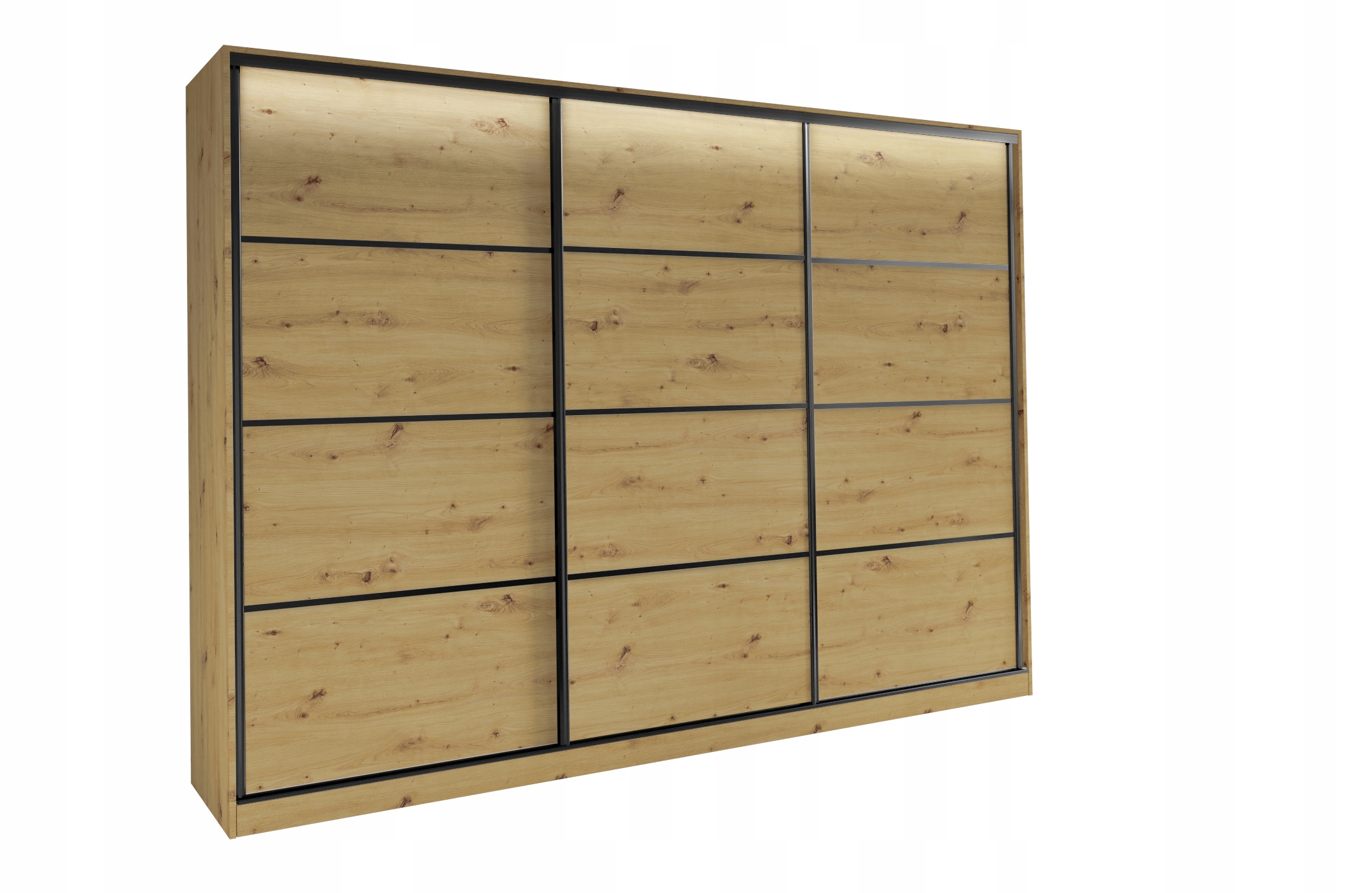 Szafa przesuwna z szufladami 250cm dąb lefkas LOFT Szerokość mebla 250 cm