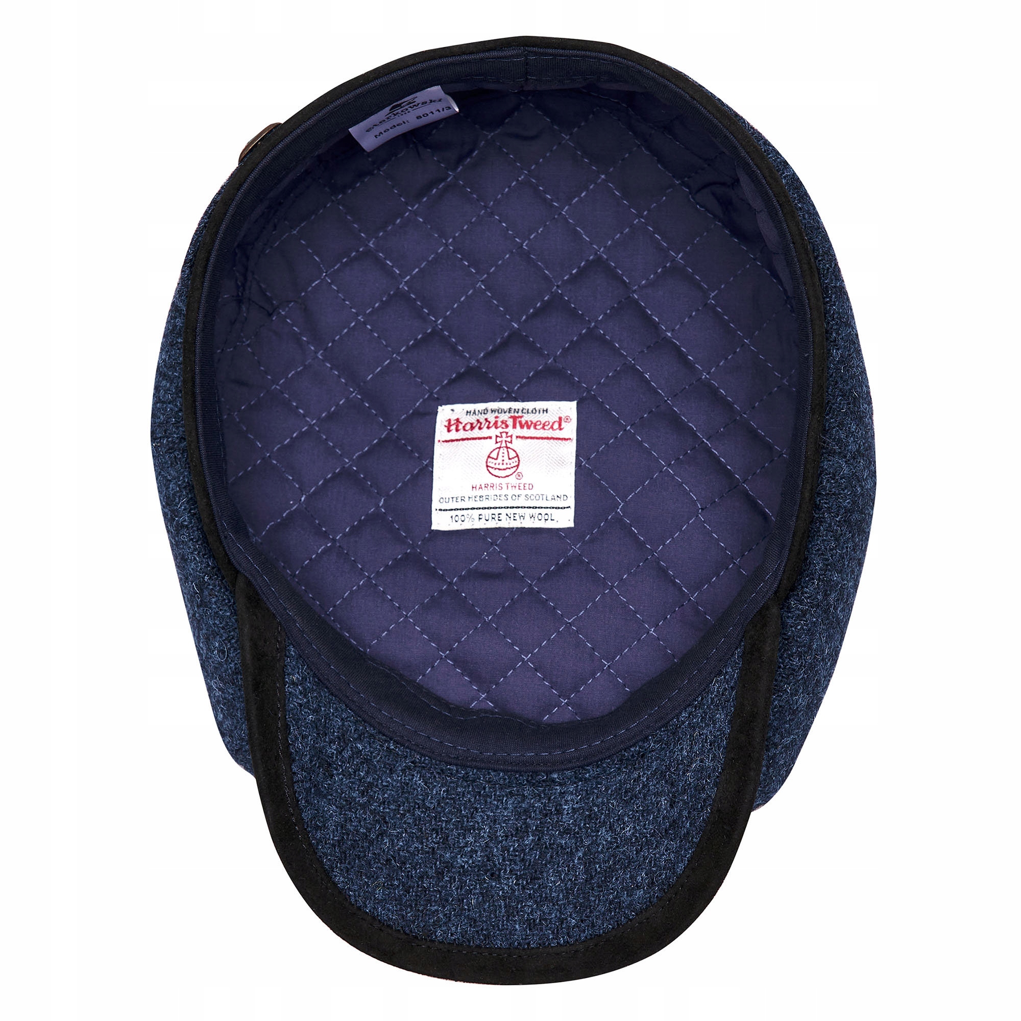 CZAPKA MALONE NIEBIESKI KASZKIET HARRIS TWEED 57CM Rozmiar 57