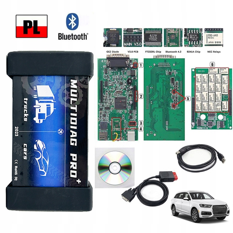 Diagnostické rozhranie MultiDiag Pro+ Gold Bluetooth Nec OBD2 CD Pl