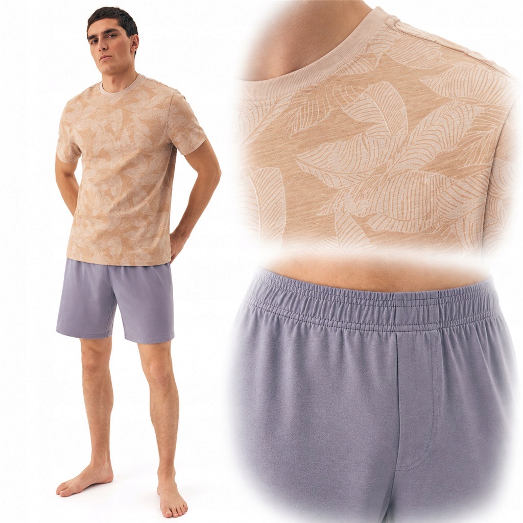 Pánské pyžamo ze 100% bavlny s potiskem Henderson South 42599 nude 2XL Anrr