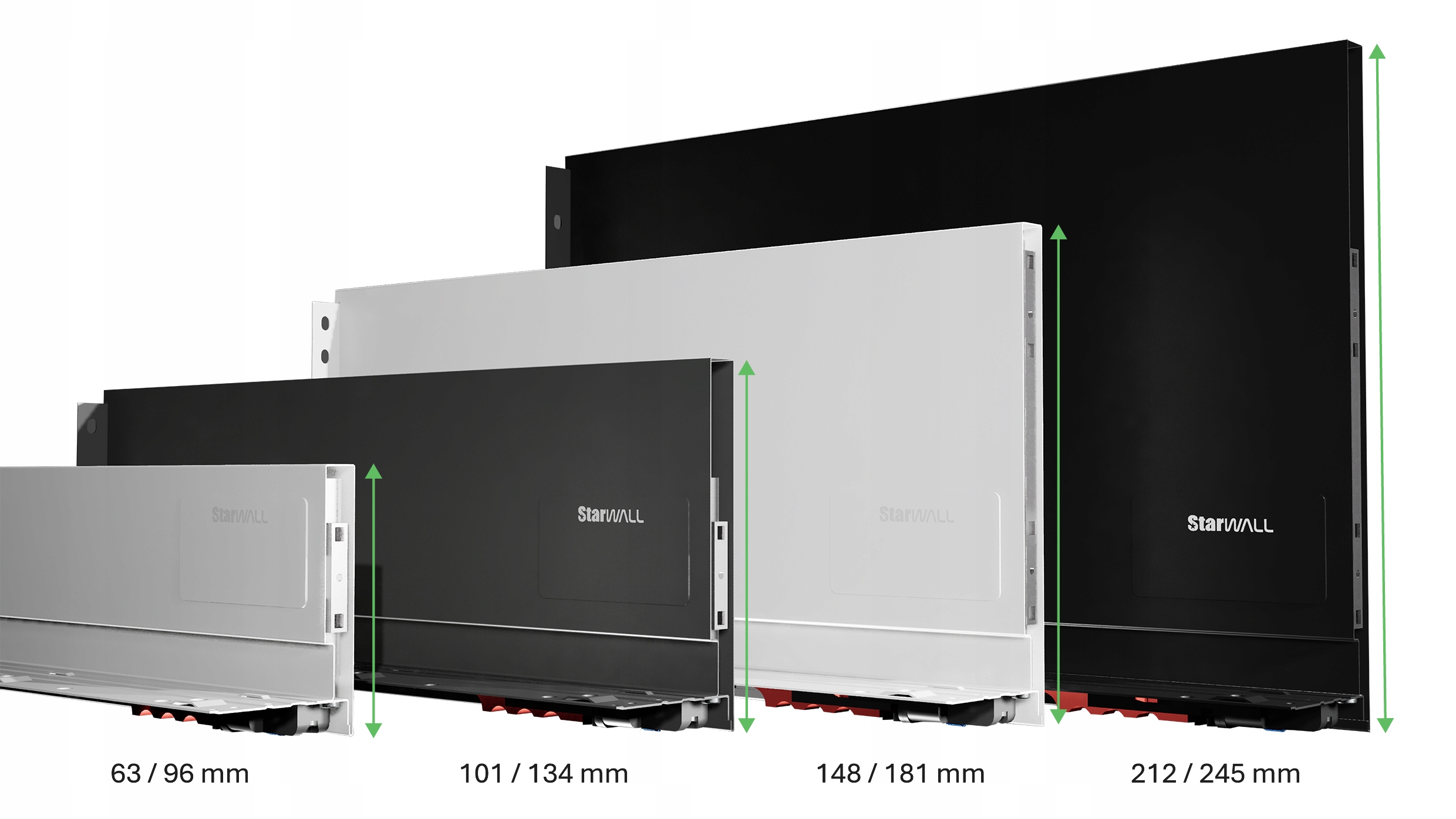 Szuflada Starwall 350 212/245 Biała cienkościenna na płytę 18mm