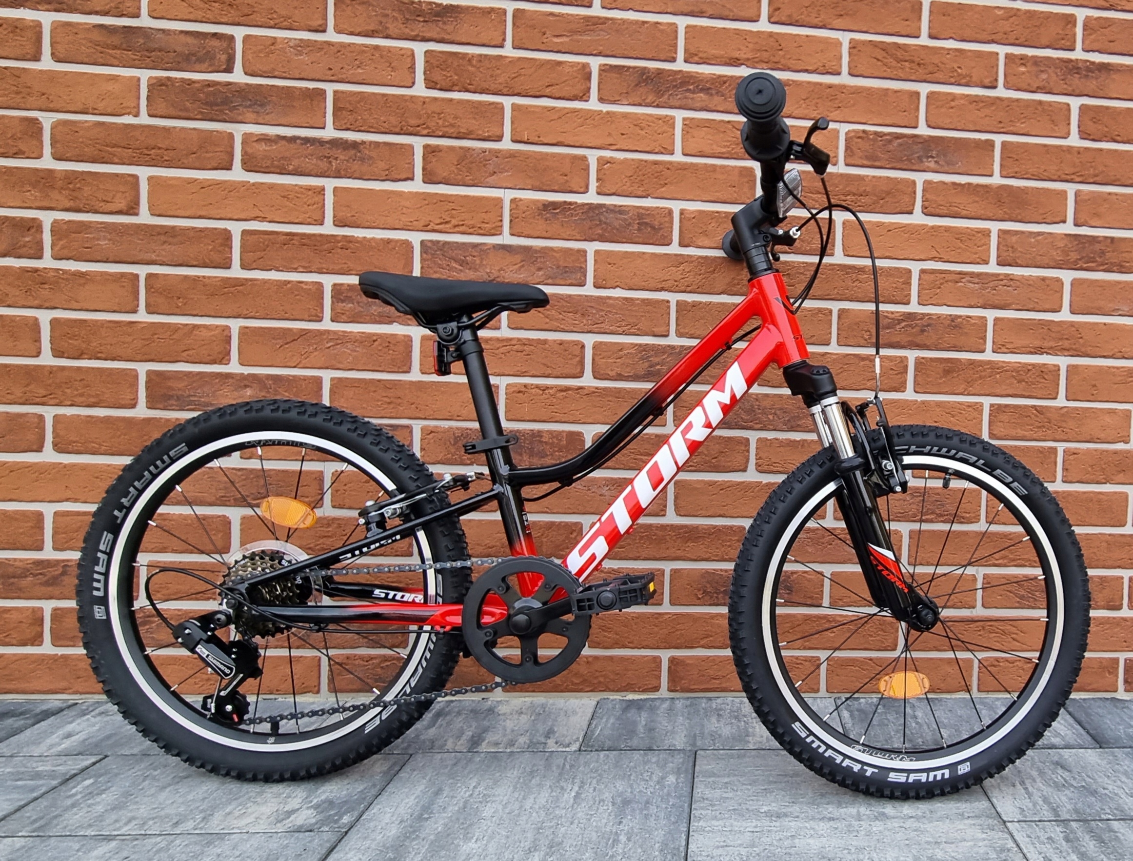 Rower 20 cali Storm Racer V-brake r.10 cali alu czerwono/czarny