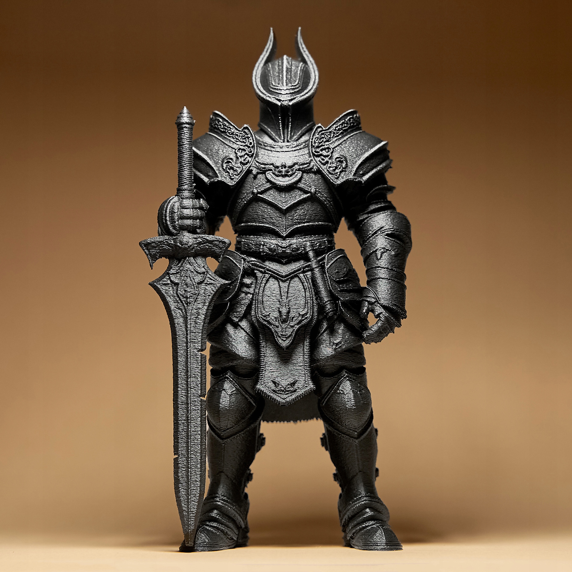 Rytíř Bojovník s mečem Figurka Soška Dekorace 3D tisk 20 cm