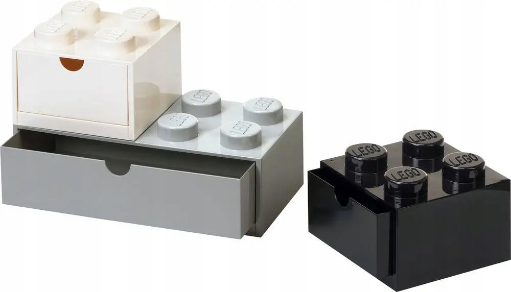 Zestaw szuflad na biurko Lego 3 Monochrome Szaro-Czarno-Biały 43250801