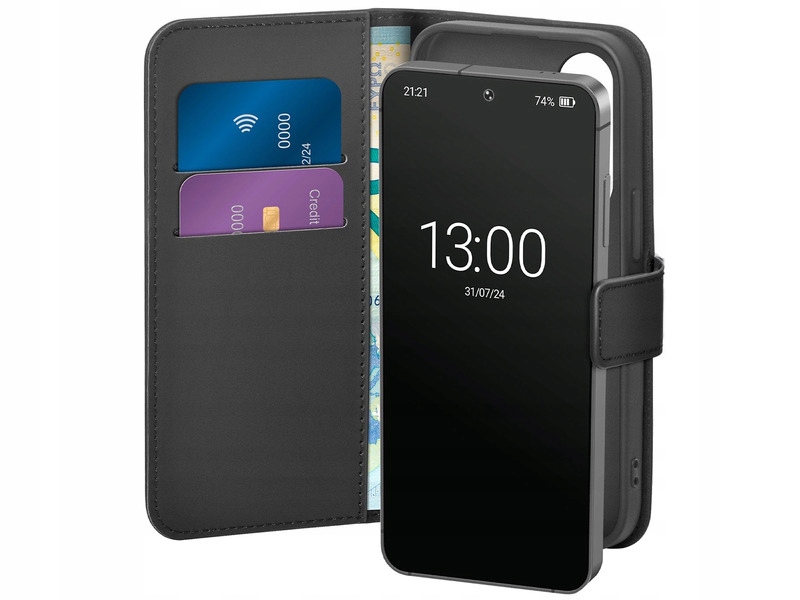 Etui Puro Wallet Stand do Samsung Galaxy S25 Czarny