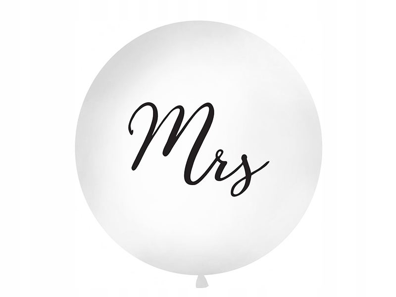 

Balon na Wesele Ślub Sesję Mrs biały Gigant 1m