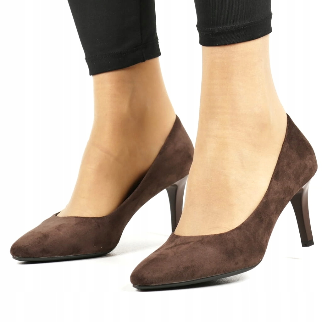 Dámské Lodičky Semišové Pohodlné Hnědé Čokoládové New 40