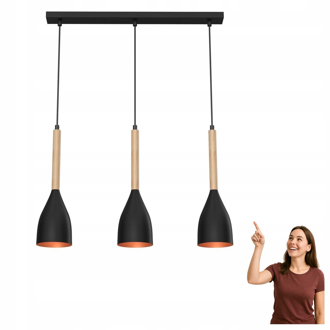 Trojitá závěsná lampa na liště Muza 9114 Luminex