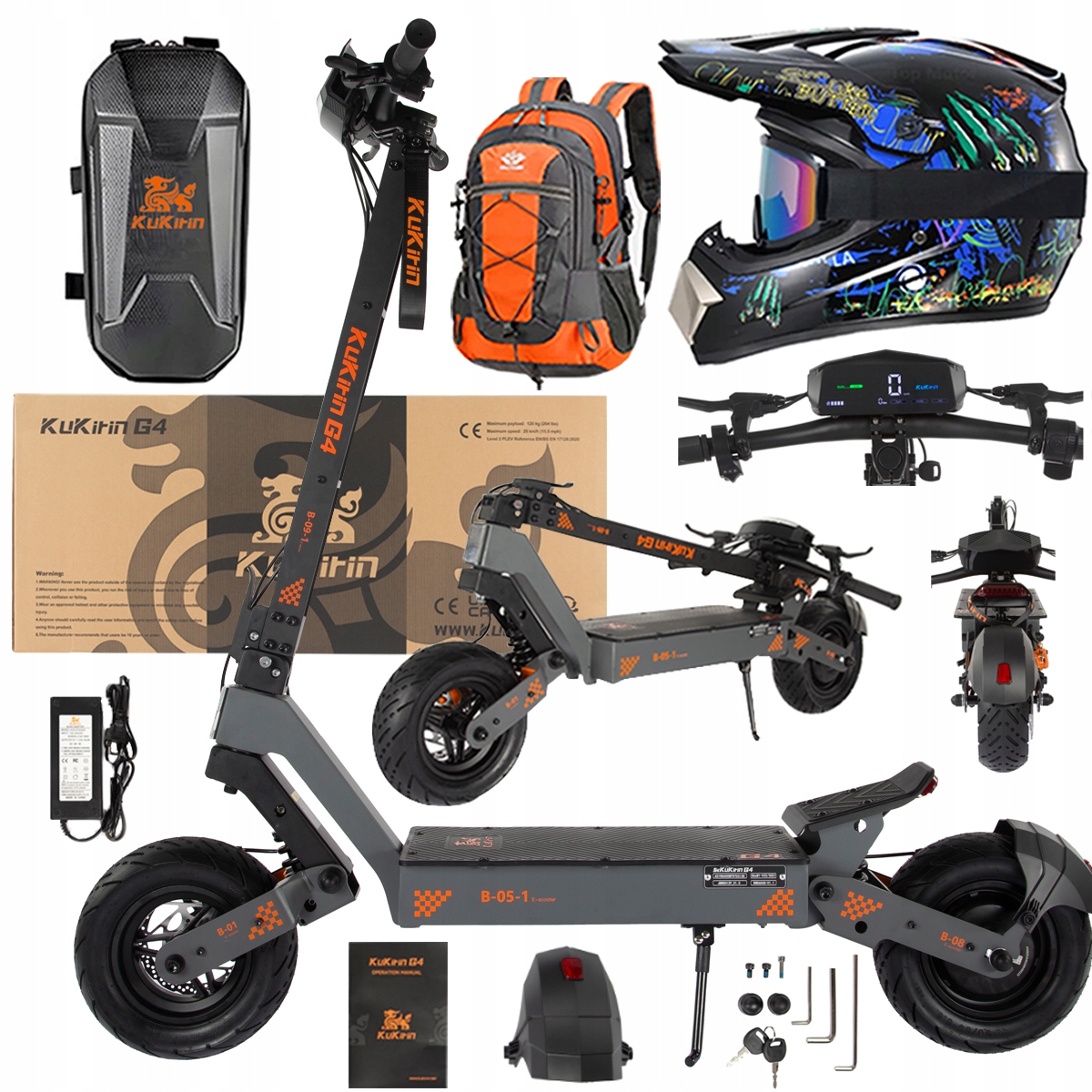 KuKirin G4 Skládací elektrická vozidla 2000W 70KM/H 60V 20Ah 75km Dárek