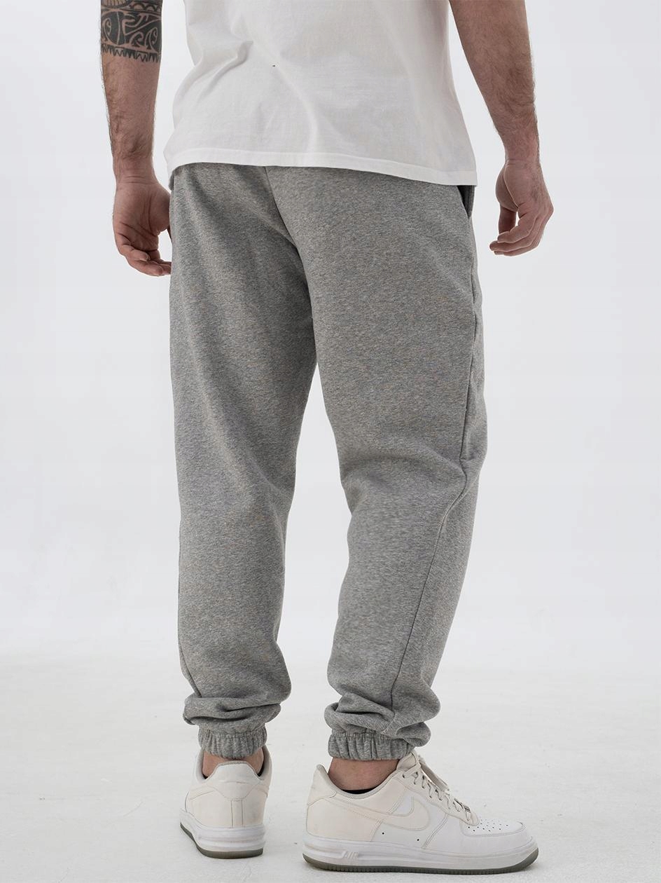 SPODNIE DRESOWE MĘSKIE REGULAR KLASYCZNE Szare Melanżowe Jigga Wear M Rozmiar M