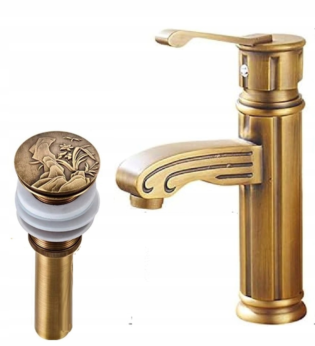 Umývadlová batéria Old Retro Mosadz Master Klik zátka