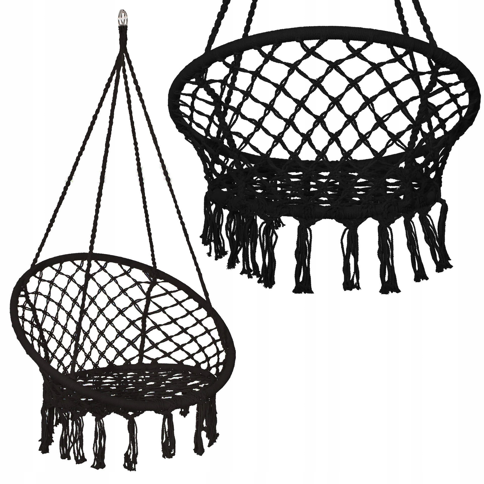 Bocianie Hnízdo Zahradní Houpačka Závěsné Křeslo 120 cm Houpací Síť Boho Křeslo