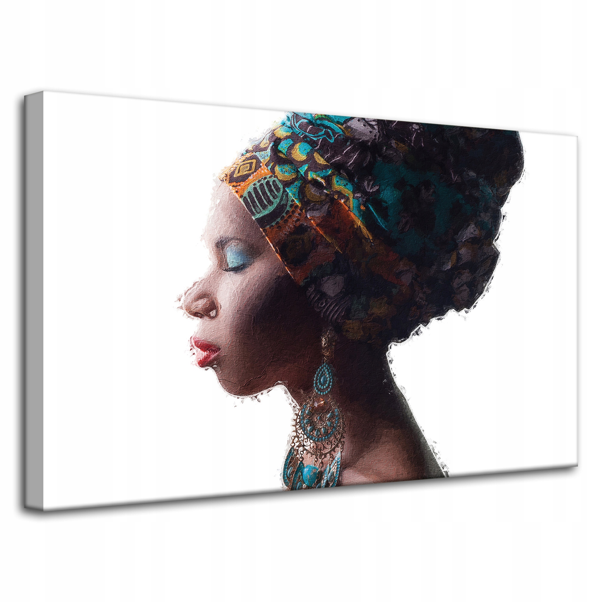 Obraz na plátně Černá pózující žena Tvář 80x50 cm