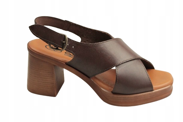 Sandály Hee Shoes 26542 Hnědé čokoláda kožené, velikost 39